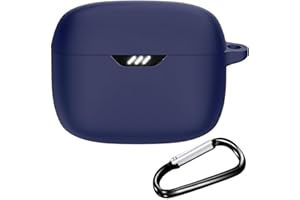SEIAIYG Etui na JBL Tune Beam, lekki miękki silikon, odporny na wstrząsy pokrowiec ochronny na słuchawki z karabińczykiem do JBL Tune Beam (niebieski)