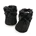 Arshiner Toddler Girls Fleece Woollen Fur Knitted Snow Boot (L(12-18mths), Black(FBA))