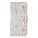 Produktbild Misteem Glänzend Schutzhülle Galaxy A7 2018 A750 Hülle Blumen, Kreative Glitzer Flowers Strass Magnet PU Leder Brieftasche Stoßfest Fall für Samsung Galaxy A750 A7 2018 [Blume Silber]