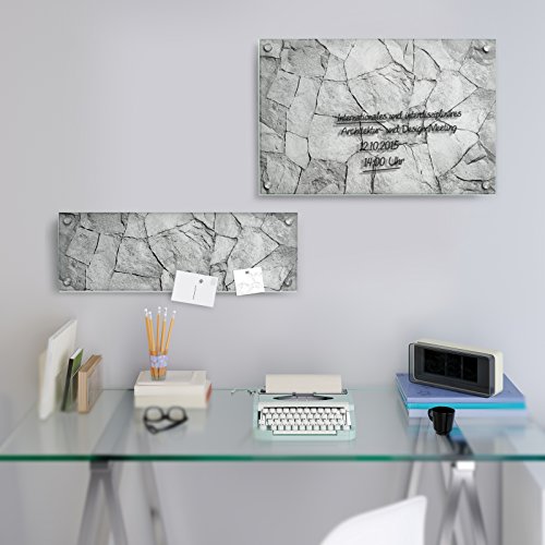 Design Magnettafel | Glas Memoboard mit Stein Motiv | Sicherheitsglas | beschreibbar | inklusive 3 Magnete | verschiedene Größen (40×60 cm) - 6