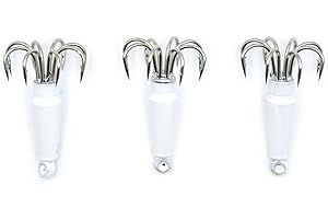 SELE Juego de 3 polpara blanca para la pesca de pulpos (50-75-100-125-150-200)