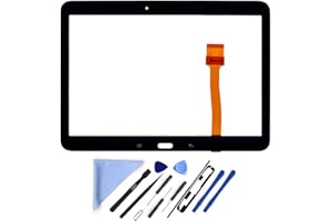 E-SOUL Écran tactile numériseur pour Samsung Galaxy Tab 4 10,1" compatible avec SM-T530 T531 T535 (sans LCD) avec outils et colle préinstallée (Noir)
