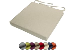 ‎CHILLY PILLEY chilly pilley Stuhlkissen Gartenkissen Gartenstühle Stuhlauflage Stuhlpolster Sitzkissen Abnembar Bezug Mit Reißverschluss Auflage Set Garten Kissen (45x45x5, Creme)