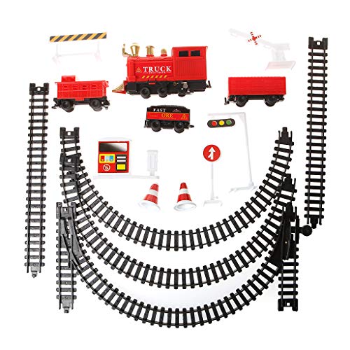 Preisvergleich Produktbild JERKKY Elektrische Spielzeug Batteriebetriebene Eisenbahn Eisenbahn Spielzeugauto mit Ton Rauchen für Kinder Kinder 48#