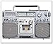 Produktbild JP London schälen und Stick Abnehmbare Wandtattoo Aufkleber Wandbild, Retro Ghetto Blaster Breakdance Rap Steampunk, 24 von 19.75-inch