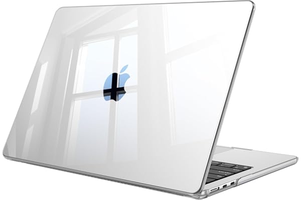 FINTIE Coque Compatible avec MacBook Air 13.6 Pouces M5 M4 M3 M2 (2026/2025/2024/2022, A3449/A3240/A3113/A2681), Coque Fine Légère Étui Rigide Housse en Plastique, Transparent Cristallin