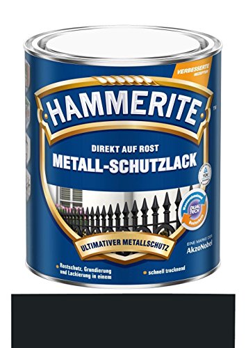250 ml Hammerite Direkt auf Rost Metall-Schutzlack Schwarz, Glanz