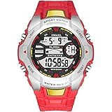 Blisfille Herrenuhr Klassisch Multifunktion Wasserdicht Digitale Uhr Herrenuhr Rot Outdoor Sportuhr Armbanduhr Automatikuhr