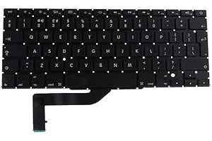 OLVINS Teclado inglés para MacBook Pro Retina de 15 pulgadas A1398 UK Keyboard 2013 2014 2015 año sin retroiluminación