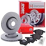 Hinweise: ORIGINAL ZIMMERMANN SPORT-BREMSSCHEIBE SATZ BREMSSCHEIBEN COAT Z BELÜFTET GELOCHT Ø320 + BREMSBELÄGE BREMSKLÖTZE HINTEN