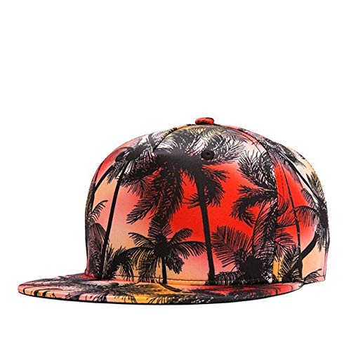 HONGHENG Hawaïenne Coco Arbre Impression   Casquettes Unisexe Hip Hop Chapeau Plat Projet De Loi Casquettes De Baseball Couples Amoureux Plage Soleil Chapeaux