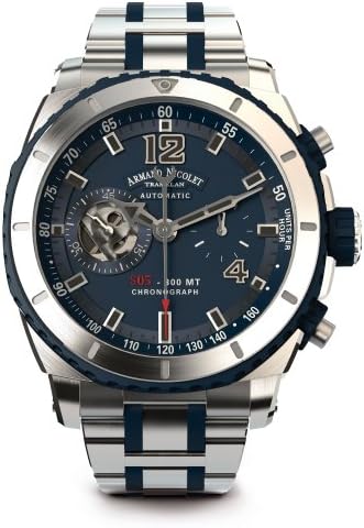 Armand Nicolet Men's A714AGU-BU-MA4710GU S05 Analog Display Swiss Automatic Silver Watch