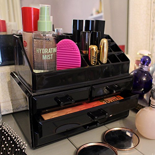 KurtzyTM Acryl Schminktisch Aussteller Aufbewahrung transparent Schönheit Kunststoff Schubladen Make-Up - 6