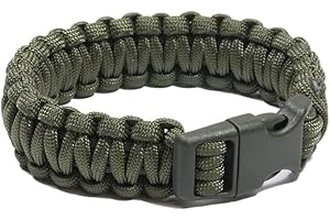 blntackle76 Paracord Survival - Pulsera de supervivencia (2,20 cm de ancho, 18 cm, 20,5 cm o 23 cm de largo, cuerda de emergencia)