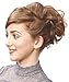 LIGHT BROWN /DARK BLONDE MIX HAIR EXTENSION SCRUNCHIE UP DO TOPPER CURLY TWISTER
