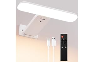 Grevoxy Applique Murale d'intérieur Batterie Rechargeable, Lampe LED Sans Fil pour Tableaux, 3 Températures de Couleur, Éclairage d’Art et Galerie,Lumiere pour Cible de Fléchettes, Photo mural, Blanc