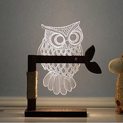 ZT Owl LED Lamp Creative Three-Dimensional Bedside Lamp Acrylic Bedroom 3D Night Light