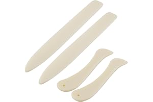 RUMGUG Gamba piegata in osso artificiale, raccoglitore per ossa, cartella per carta con punta arrotondata, per creazione di biglietti, libro fai da te (4 pezzi)