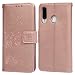 Produktbild P30 Lite Handyhülle Kompatible für Huawei P30 Lite Hülle Wallet Case Cover PU Leder Tasche Eule Muster Flipcase Schutzhülle Handytasche Skin Ständer Klapphülle Schale Bumper Mädchen Fächer-Rosegold