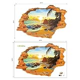 UNIQUEBELLA Wandsticker Sonnenstrand 3D Wandtattoo Wandaufkleber Fensterbilder Wall Art Sticker Decal - 4