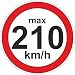 Produktbild Geschwindigkeitsaufkleber km/h Aufkleber Reifen Winterreifen 210 kmh Vmax 48 Stück