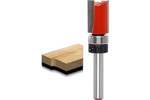 Flush Trim Router Bit 1/4 Inch Shank - Cut Dia 1/2", Cutting Length 1" Top Bearing Router Bit, Pattern/Template Router Bit, Flush Cut Router Bit for Woodworking Trimming, by Akylin.