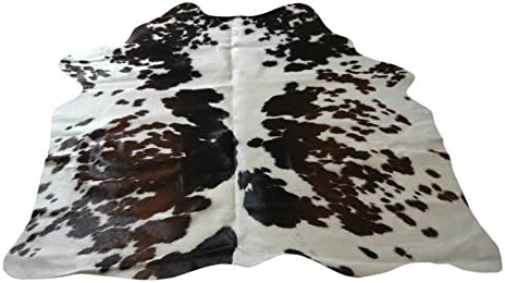 Natural Cowhide Rug - Brown White Classic - 141 cm x 134 cm Luxury Designer Hide by Narbonne Leather Co