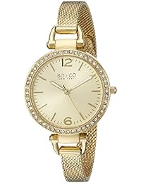So y Co para mujer de Nueva York reloj infantil de cuarzo con diseño de rayas de dorado esfera analógica y dorado correa de acero inoxidable de 5061m, 3