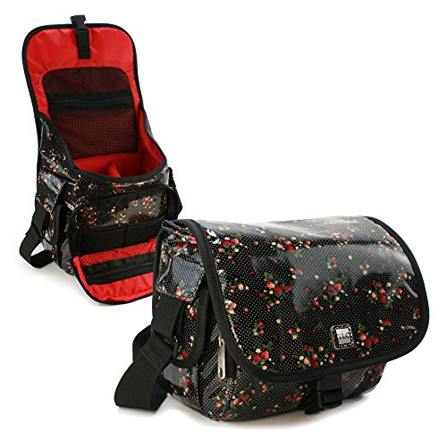 Rockabetty Schultertasche für Digital Kamera / Compact DSLR - Schwarz - (Sony Alpha a100, a200, a290, a390, a330, a500, a550, a700, a850, a900, a350 / HX500, HX60, HX300, HX50, H300, H200, H20, HX100 / WX350, WX220, W830, W810, W800, W200, W80 / RX1R, RX10, RX100 / A6000, A5000, A65, A58, A3000, A77, A7, A7R, A7E, A99, A450, A55, A35, A33, A580, A560, A57, A37)