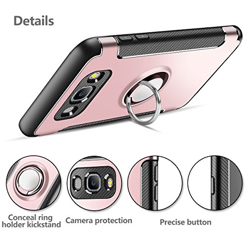 Funda Samsung Galaxy J7 2016 Coolden Galaxy J710 Funda con Anillo Kickstand 360 Grados Giratorio Ring Grip Carcaca J7 2016 Doble Capa de Protecci n Contra Impactos Caso para Galaxy J7 2016-Oro Rosa Funda Samsung Galaxy J7 2016 Coolden Galaxy J710 Funda con Anillo Kickstand 360 Grados Giratorio Ring Grip Carcaca J7 2016 Doble Capa de Protecci n Contra Impactos Caso para Galaxy J7 2016-Oro Rosa