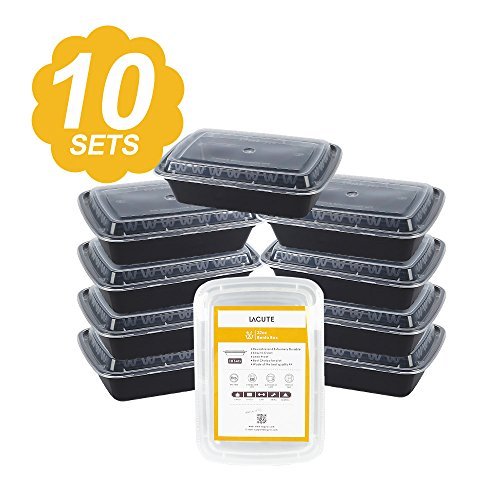 [10er Pack] Bento Box Set mit Deckel, Premium Mahlzeitvorbereitung Lebensmittelbehälter, Lebensmittelaufbewahrung, Mikrowellenfest, Geschirrspülerfest, Einfrierbar, Wiederverwendbar, Lunch Box, Stapelboxen, Gewichtsverlust, Gesunde Snacks, Portion Control Container, Bodybuilder, BPA-Frei, Arbeit - Schule - Reise