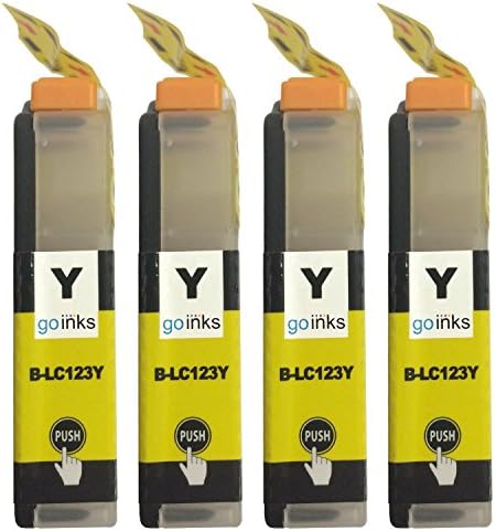 Go Inks4 Yellow Ink Cartridges to replace Brother LC123Y Compatible/non-OEM for Brother DCP & MFC Printers, Standard Capacity