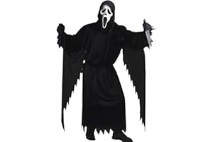 LXUBDXY Disfraz Scream, Unisex Disfraz Ghostface con Máscara de Scream, Cinturón, Cuchillo de Utilería y Dos Guantes, Disfraces Halloween Adulto, para Carnaval, Halloween, Fiesta, Cosplay