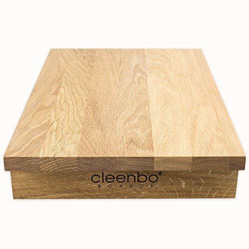 cleenbo Schneidbrett „classic oak GN“ Profi Holz Küchenbrett aus geölter Eiche mit verschiebbarer Gastronorm Edelstahl Auffangschale (GN) 1/2, Board Maße: 420 x 290 x 75 mm - 3