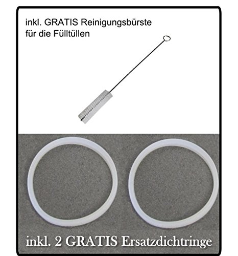 Beeketal „MT03“ Industrie Wurstfüllmaschine (3 Liter Volumen) SGS-geprüft, Profi Wurstfüller mit gehärtetem 2 Gang Vollmetall-Getriebe und 90° Aluguss Handkurbel, inkl. 4 Fülltüllen (10, 20, 30 und 40 mm Ø), Gehäuse aus Stahl (rot lackiert) - 6
