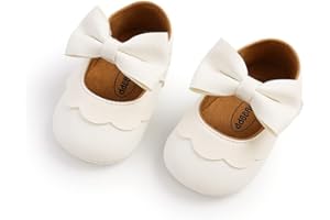 MAHUAOYIXI Scarpe Neonati in Pelle Tinta Unita Scarpe da Bambine Primo Passo Scarpe Festa Passeggio all 'aperto Autunno Scarpe Battesimo Neonata Bambina Elegante con Fiocco