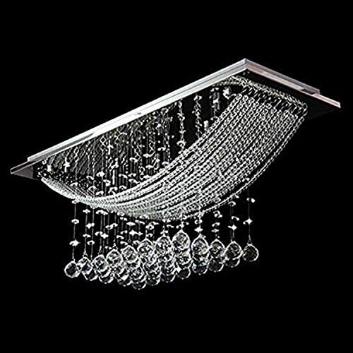 Asvert Modern Drop Crystal Pendant Ceiling Light Fixture Flush Mount Living Room Chandeliers With 8 Lights