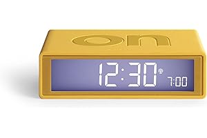 Lexon Flip+ - Reloj Despertador con Pantalla LCD (Goma), Color Amarillo