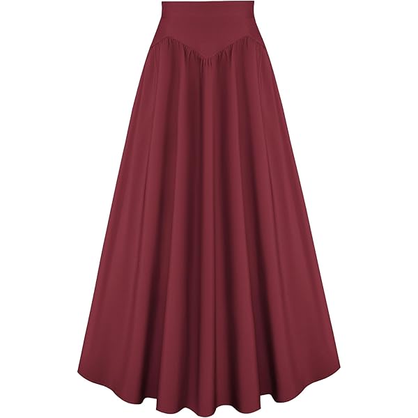 Scarlet Darkness Renaissance-rok, ruches, kanten zoom, hoge taille, A-lijn, maxirok., legergroen, S