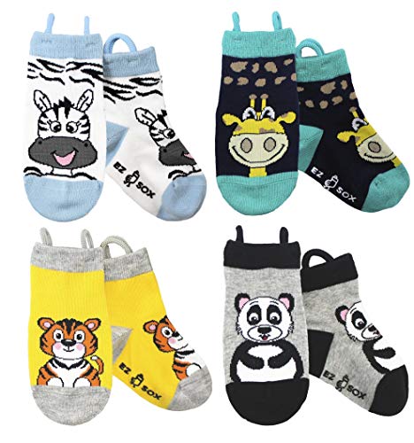 Ez Sox Calcetines de niños y niñas (1-3 años, Zebra/Giraffe/Tiger/Panda)