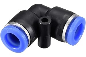 sourcing map Plastic Elbow Push to Connect Tube Fitting 8mm Tube OD Pneumatic Air Push Fit Lock Fitting Blue 10pcs