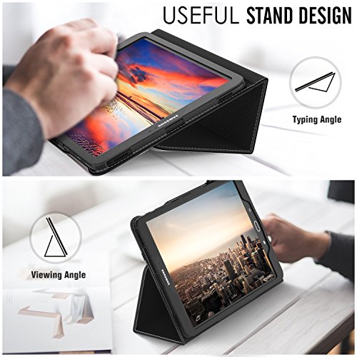 MoKo Samsung Galaxy Tab S3 9.7 Hülle – PU Leder Ständer Schutzhülle Smart Case Cover mit Stift-Schleife / Standfunktion und Auto Sleep / Wake Up Funktion für Samsung Galaxy Tab S3 9.7 Zoll (2017) SM-T820 / T825 Tablet, Schwarz - 4
