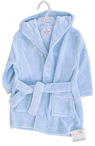 Gorgeously Soft Childs Fleece Dressing Gown By Softtouch - Blue Age 12-18 Months