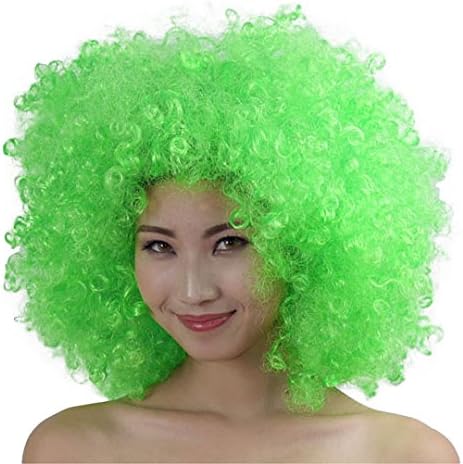 90S Unisex Colored Afro Wig Festival Party Fluffy Curly Wig Disco Costume Wig