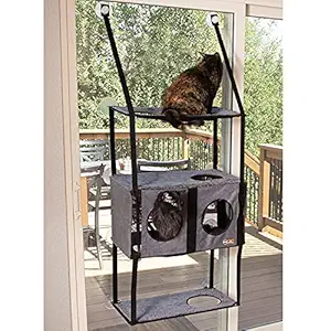 K&H PET PRODUCTS EZ Mount Penthouse Townhouse 4 Shelf Window Mount Cat Tree Cat Furniture