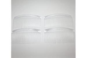 Topkids Accessories Set of 4 French Side Combs, Clear, 9cm/3.5" for Women, Ladies, Girls