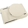 Easy Hood Camera Case for Canon G7 X Mark III, G7X3 Camera Cover Soft Silicone Protective Case Camera Body Skin Sleeve with Removable Lens Cover for Canon Powershot G7X Mark III DSLR Camera,Beige