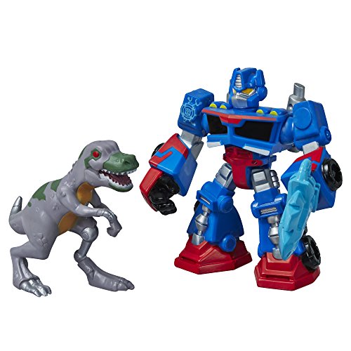Transformers Rescue Bots Energize Playskool Heroes Action Figure Optimus & Trex