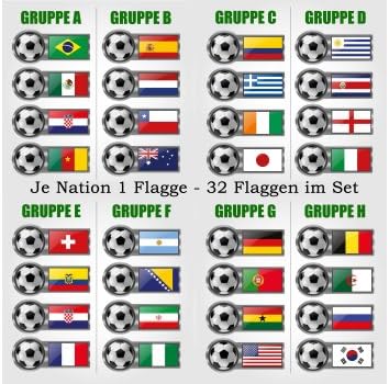 WM 2014 Flags Set of 32 Nations Football Flag 90 x 150 CM