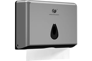 CHUANGDIAN Multi-fold Paper Towel Dispenser for Bathroom, Kitchen, Lockable Plastic Towel Dispenser, Thin Toilet Paper Holder, Wall Tissue Box (Silver)